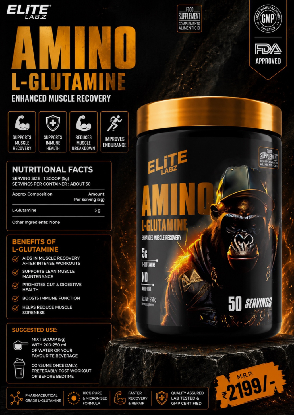 Elite Labz Amino L-Glutamine