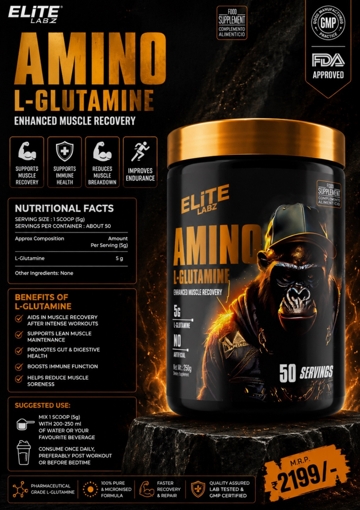 Elite Labz Amino L-Glutamine