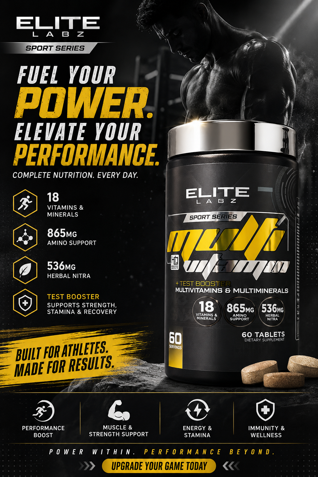 Elite Labz Multi Vitamin + Testosterone  Booster